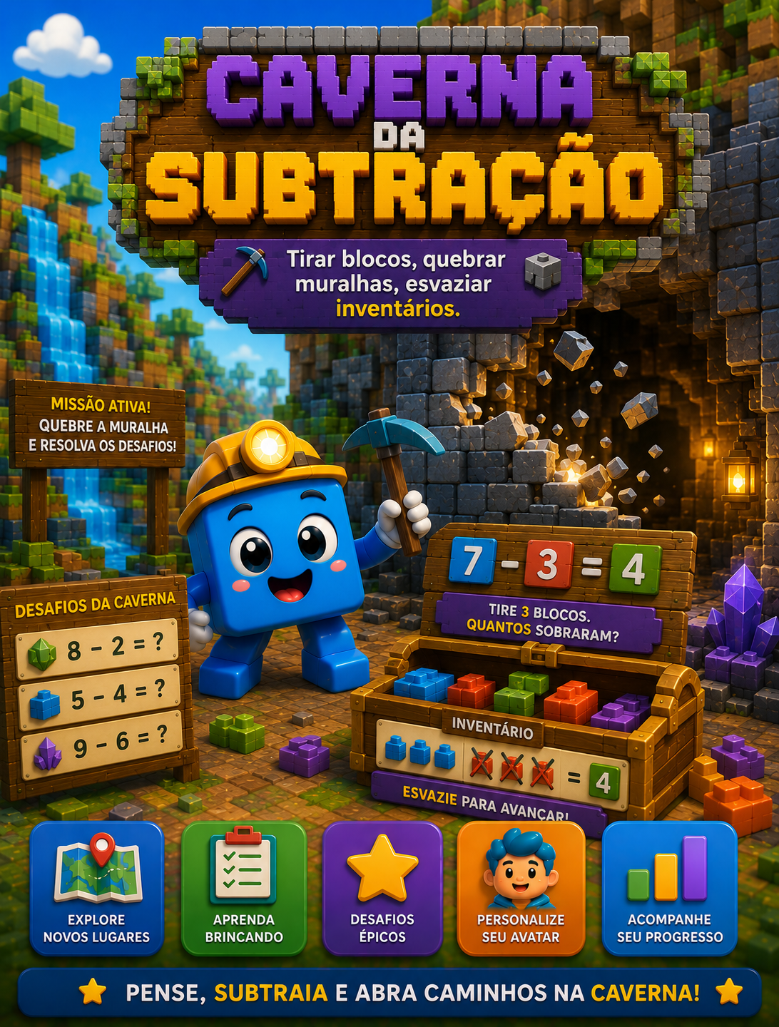 Arte do módulo Caverna da Subtração do Kubinho